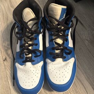 Nike Blue and White High-Top Athletic Shoes